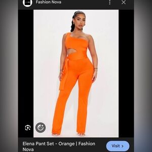 Fashion Nova Orange Two-Piece Matching Set
